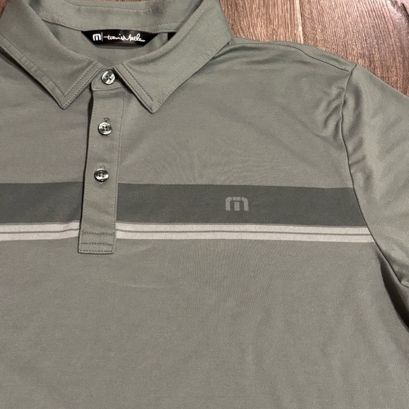 Travis Mathew Glenview Stripe Golf Polo Sage Green Men’s size Large - Picture 2 of 10